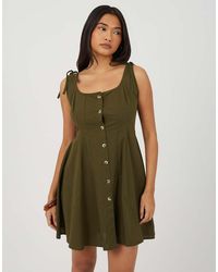 Brave Soul - Strappy Button Front A-Line Mini Dress - Lyst