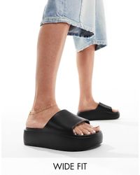 Asos Design Wide Fit - Freedom Cleated Flatform Slider - Lyst