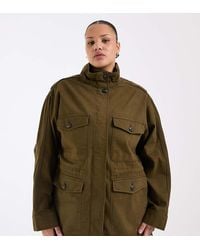ASOS - Asos Design Curve Cotton Four Pocket Parka Jacket - Lyst