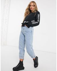 Calvin Klein Felpa girocollo bianca con logo - Bianco