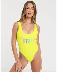 Juicy Couture Maillot 1 pièce à logo - Jaune
