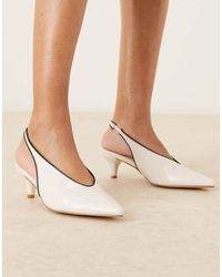 Glamorous - Slingback Kitten Heel Shoes - Lyst