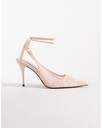 ASOS - Pascha Tie Leg Snipped Toe Court Shoes - Lyst