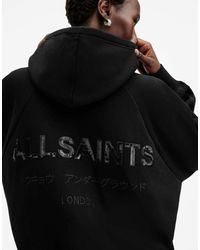 AllSaints - Sudadera Negra Con Capucha Talon De Underground - Lyst