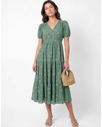 Lovedrobe - Short Sleeve Floral Burnout Midi Dress - Lyst