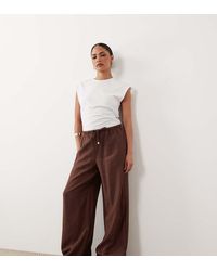 New Look - Crinkle Wide Leg Trousers - Lyst
