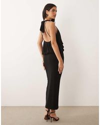 TFNC London - Slinky High Neck Halter Detail Backless Maxi Dress - Lyst