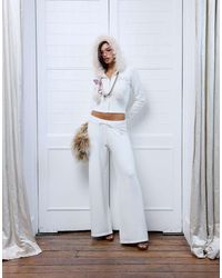 Juicy Couture - Knit Diamante Logo Zip Up Hoodie With Fur Trim Details - Lyst