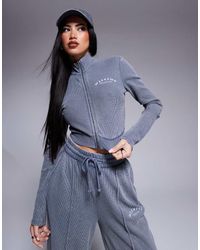 ASOS - Sudadera Gris Con Lavado Ácido, Logo Y Cremallera De Punto Gofrado De Weekend Collective (Parte De Un Conjunto) - Lyst