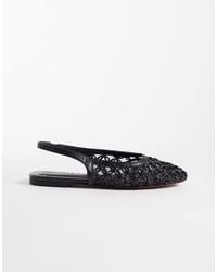 ASOS - Lure Woven Detailing Slingback Ballet Flats - Lyst