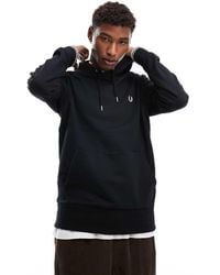 Fred Perry - Sudadera Negra Con Capucha De - Lyst