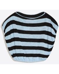 Bershka - Maglia Asimmetrica Denim A Righe - Lyst