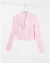 & Other Stories Linnen Cropped Blazer - Roze