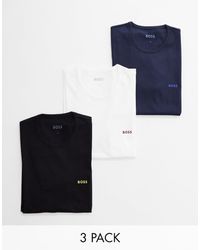BOSS - – 3er-pack klassische t-shirts - Lyst