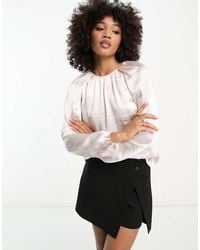 River Island - Satin Cape Detail Blouse - Lyst