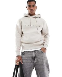 Jack & Jones - Sudadera Beis Extragrande Con Capucha Y Logo En El Pecho De -Beis Neutro - Lyst