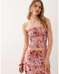 Mango - Teen Shirred Off Shoulder Top Co-ord - Lyst