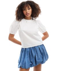 ASOS - Puff Sleeve Cotton Top - Lyst