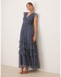 ANAYA - Flutter Sleeve Ruffle Maxi Dress - Lyst