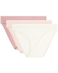 Oysho - 3 Rib Cotton Classic Briefs - Lyst