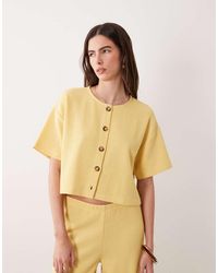 Miss Selfridge - Short Sleeve Soft Rib Cardigan Co-ord - Lyst