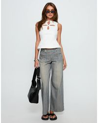 Princess Polly - Lifetimes Mid-rise Pocket Front Wide Leg Jeans - Lyst