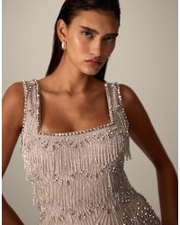 ARRANGE - Scallop Beaded Fringe Square Neck Top - Lyst