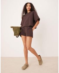 ASOS - Short d'ensemble en maille interlock - chocolat - Lyst