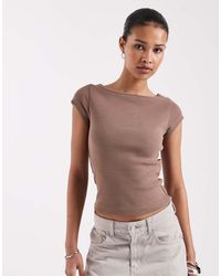 JJXX - Ribbed Boat Neck Tee - Lyst
