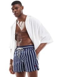 Polo Ralph Lauren - Traveler Icon Logo Wide Stripe Slim Fit Mid Swim Shorts - Lyst