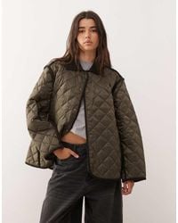 Weekday - Quilted Jacket With Contrast Collar - Lyst