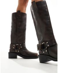 ASOS - Chief Leather Biker Boots - Lyst