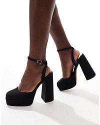 ASOS - Zapatos Negros De Tacón Alto Con Plataforma Pressure De - Lyst