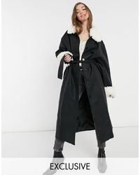 Reclaimed (vintage) Inspired - Jas Met Leerlook En Afneembaar Kraagje Van Imitatiebont - Roze