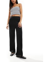 New Look - Geribbelde Broek Met Wijde Pijpen - Lyst