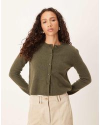Jdy - Crew Neck Cardigan With Wool - Lyst
