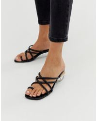 ASOS Hawaii - Sandali con tacco largo e cinturino - Nero