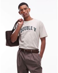 DOUBLE A by WOOD WOOD - Ace - t-shirt à logo - taupe - Lyst