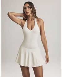 Oh Polly - Modal Blend Drop Waist Halterneck Mini Dress - Lyst