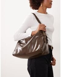 Mango - Large Shoulder Bag With Buckle Detailing - Lyst