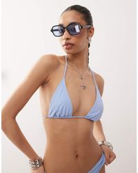 Weekday - Gestrikt Triangel Bikinitopje - Lyst