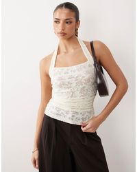 ASOS - Devore Ruched Halter Top - Lyst