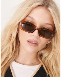ASOS - Occhiali Da Sole Medi Squadrati Marroni - Lyst