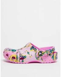 Crocs™ - Zuecos Rosa Chicle Con Estampado Marmoleado Classic Bubble Exclusivos En Asos De - Lyst