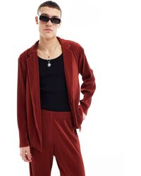 ASOS - Slouchy Oversized Plisse Suit Jacket - Lyst