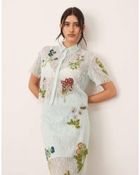ARRANGE - Camisa Corta Con Patrón Floral Y Adornos De Encaje De (Parte De Un Conjunto) - Lyst