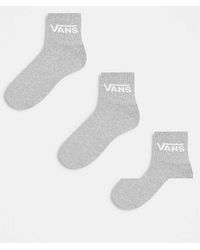Vans - Confezione Da 3 Paia Di Calzini Classici Grigi - Lyst