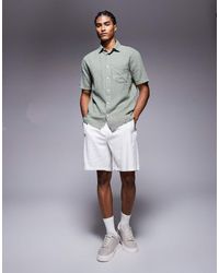 Bershka - Linen Short - Lyst