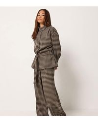 PixieGirl - Petite Check Barrel Trousers - Lyst