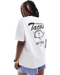 Noisy May - Oversized T-shirt With Taco Back Print - Lyst